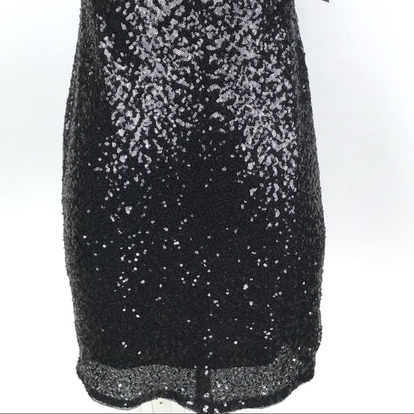 AIDAN MATTOX black sequin bodycon cocktail dress - Picture 4 of 8